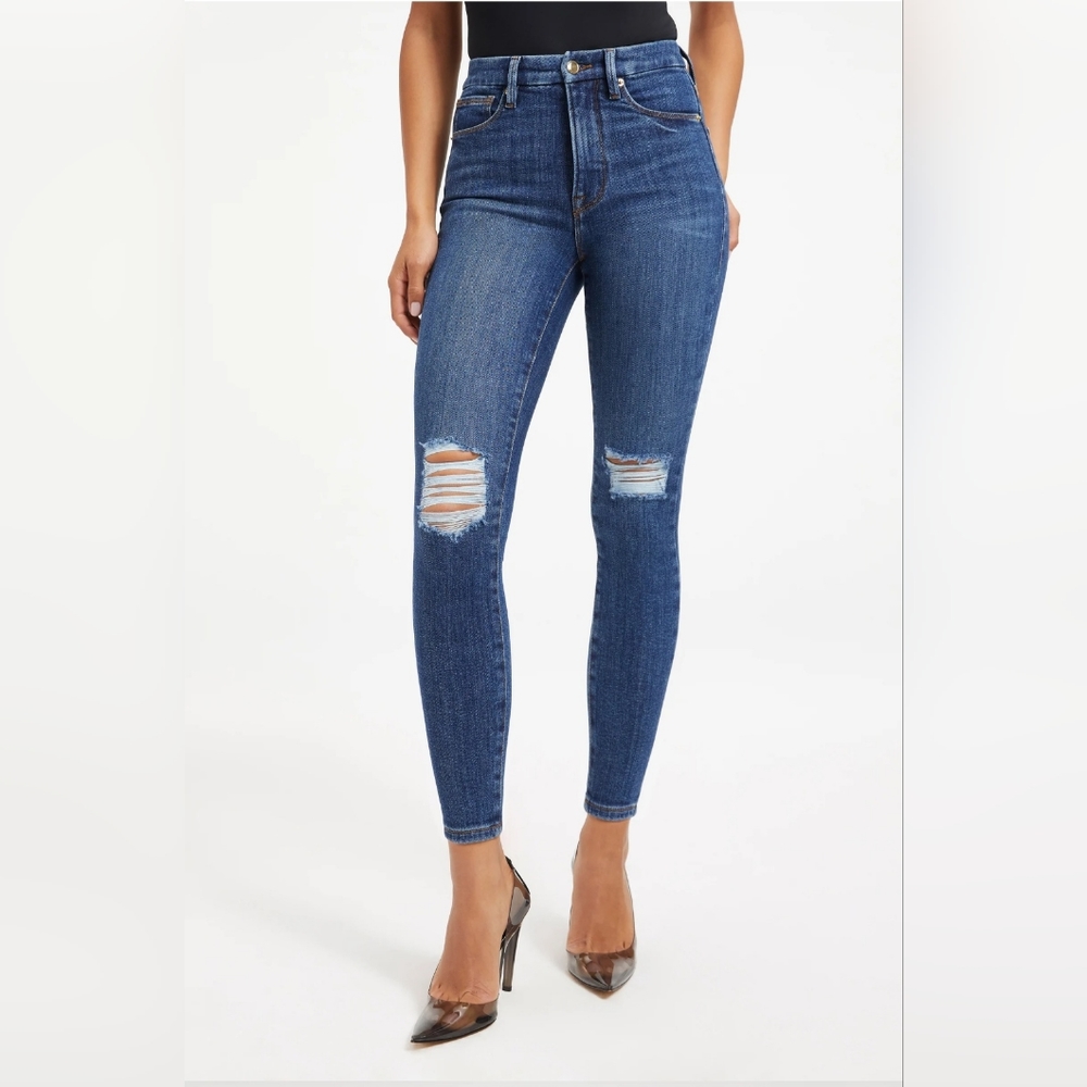 Good American GOOD WAIST CROPPED JEANS | INDIGO202 - Size 0